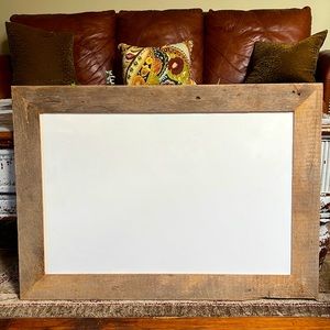 Handmade Barn-wood Framed Whiteboard